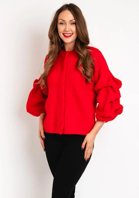 Personalized Series Natalia Collection Soft Touch Volume Sleeve Jacket, Red