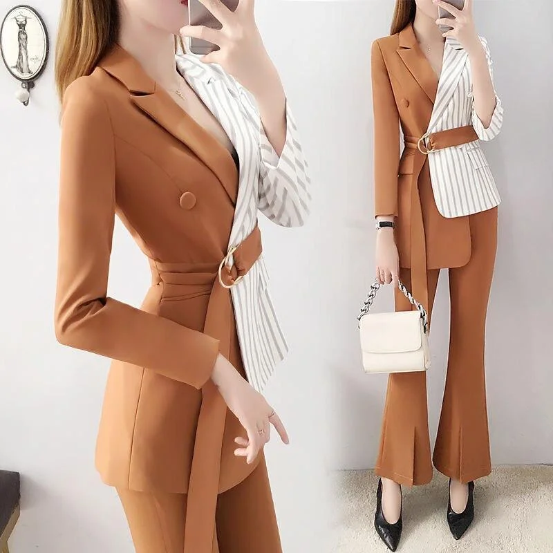 Luxury Customization Women Slim Splicing Pantsuit