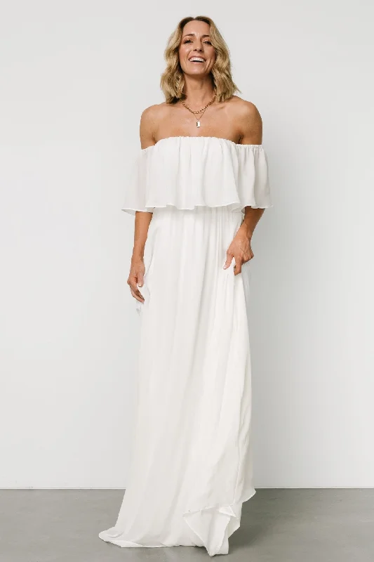 American Style Diana Off Shoulder Maxi Dress | Off White