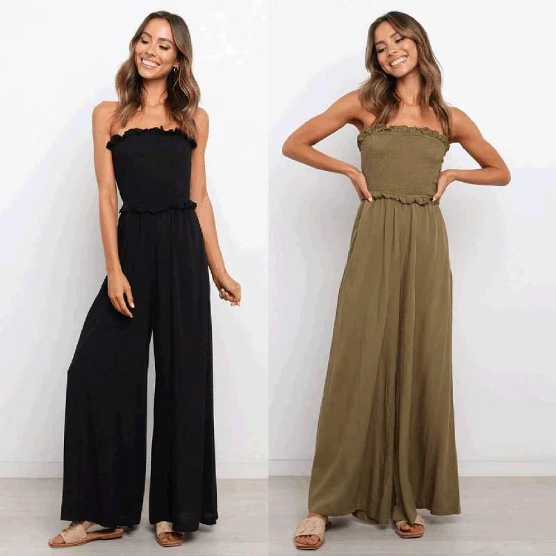 Minimal Classic Strapless Summer Casual Jumpsuits for Women