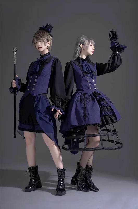 Youthful Style (BFM)CastleToo~Evil Twins~Ouji Lolita Dress Lolita Vest Shirt Shorts Skirt Set