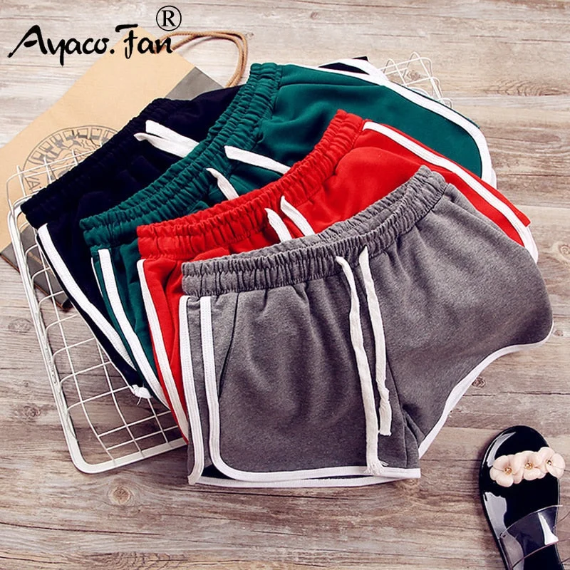 Celebrity Picks Sports Shorts Summer 2019 New Elastic Drawstring Patchwork Soft Women Shorts for Girls Female Lady Casual Slim Hot Short Pants