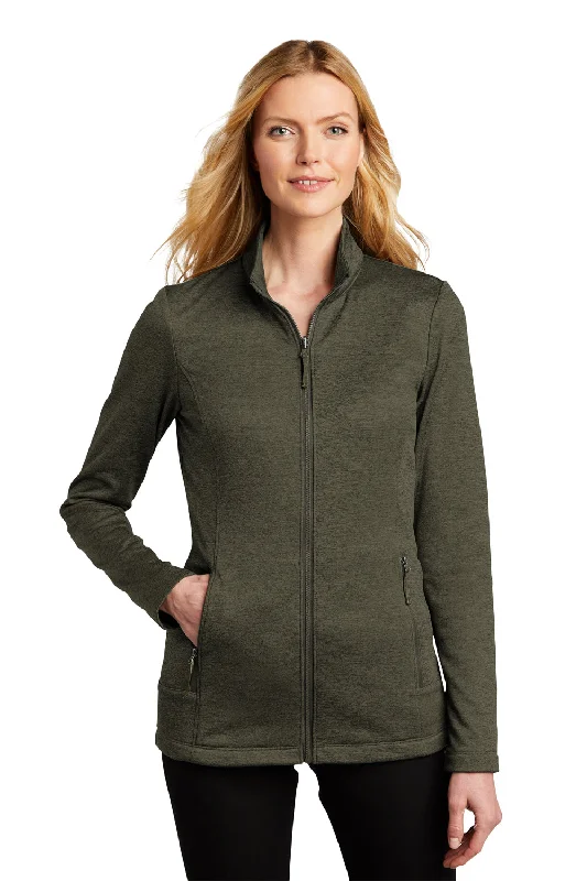 Fashion Must-have Port Authority Womens Collective Striated Fleece Full Zip Jacket - Heather Deep Olive Green - Closeout