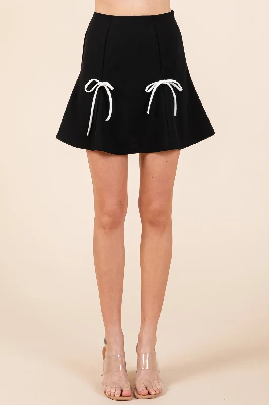 Trends GeeGee 2-Bow Pleated Mini Skirt