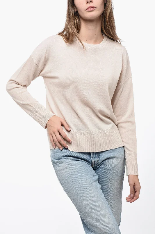 High Street Fashion Max Mara Virgin Wool Sweater With Ribbed Detail