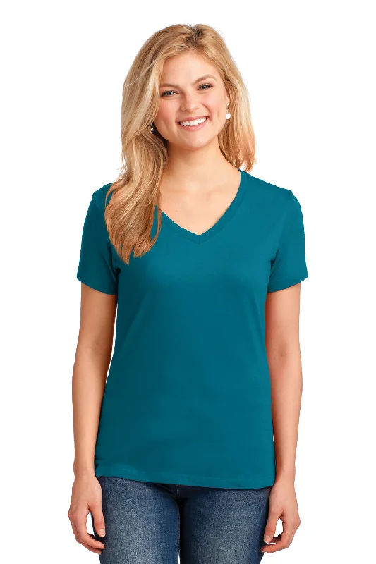 Daily Comfort Port & Company Womens Core Short Sleeve V-Neck T-Shirt - Teal Green