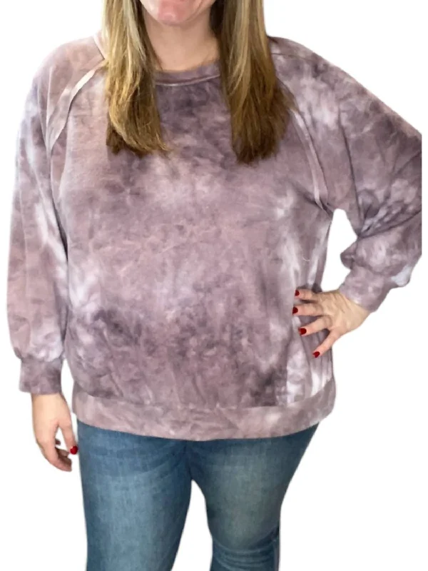 American Style Fleece Sweater In Lavender