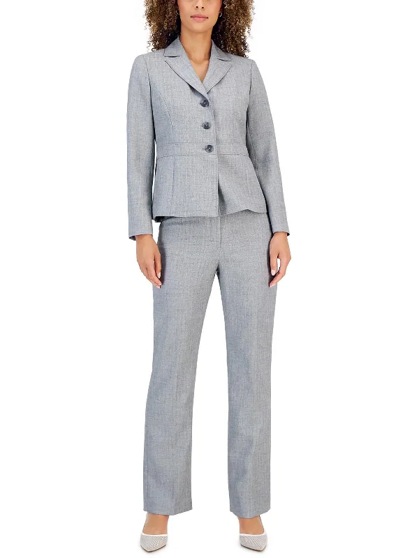 Fresh And Elegant Plus Womens Woven 2PC Pant Suit