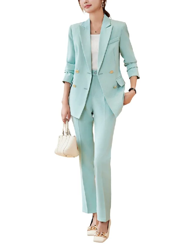 Breathable Design Bossy Chic 2pc Blazer & Pant Set