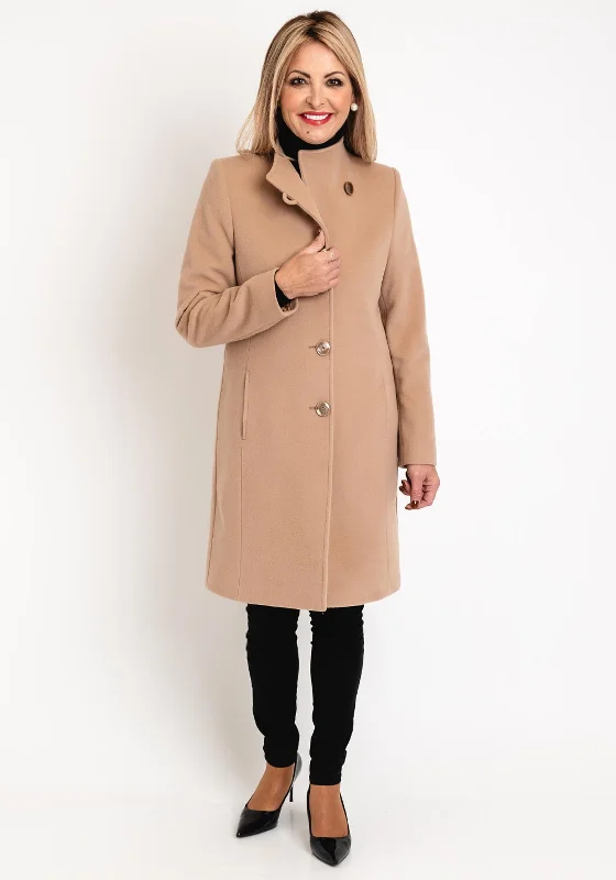 Classic Items Christina Felix Classic Tailored Wool Cashmere Blend Long Coat, Camel