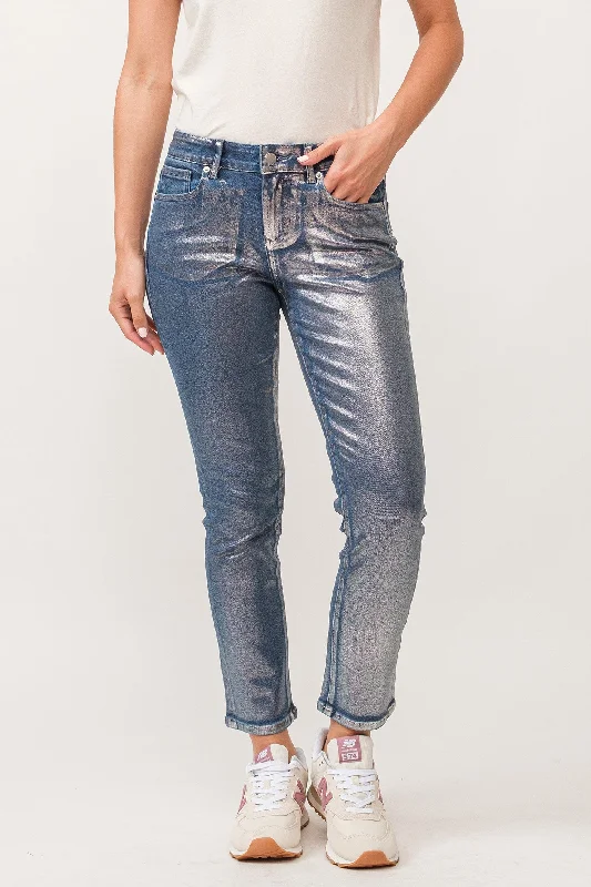 Casual Chic Blaire Silver Foil Jeans