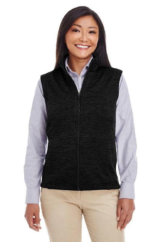 Personalized Outfit Devon & Jones Womens Newbury Full Zip Fleece Vest - Heather Black - Closeout