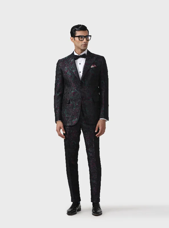 Quality Tailoring SARTORIAL SPLENDOUR THE BESPOKE WINE MULTICOLOURED TUXEDO JACKET