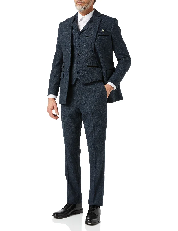 Exquisite Craftsmanship CALVIN - BLUE TWEED SUIT