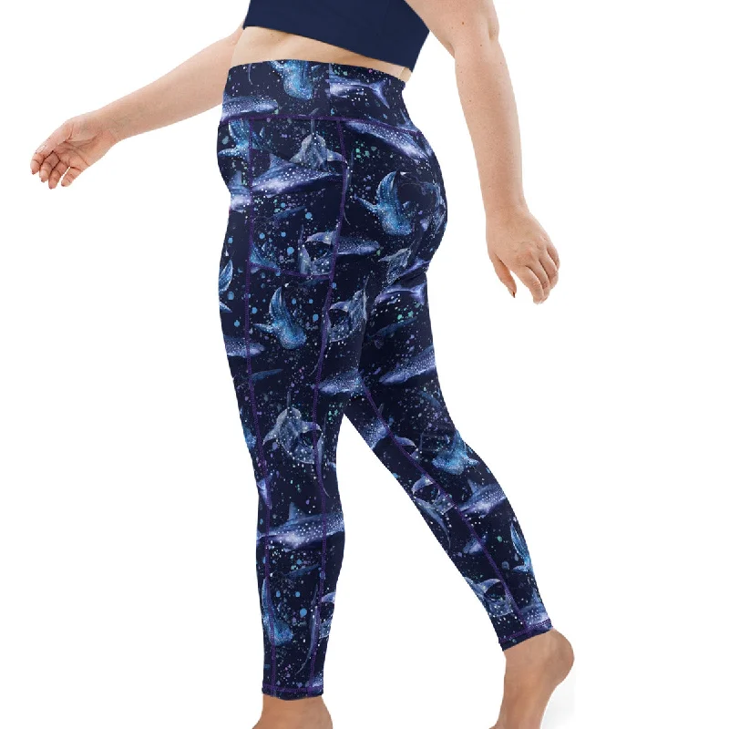 Printed Patterns Eco-Friendly Whale Shark Wonderland Plus Size Leggings