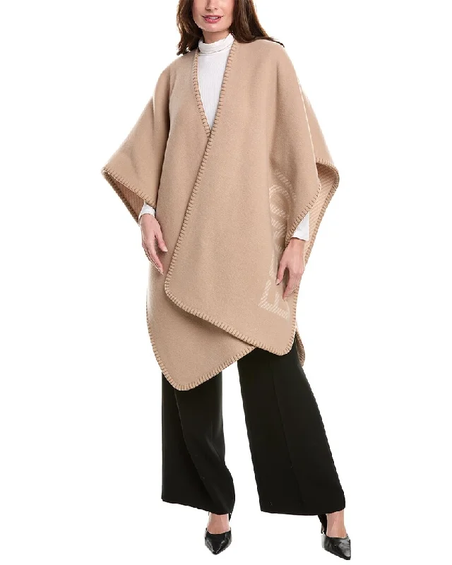 Casual Wear FENDI Logo Wool & Cashmere-Blend Poncho