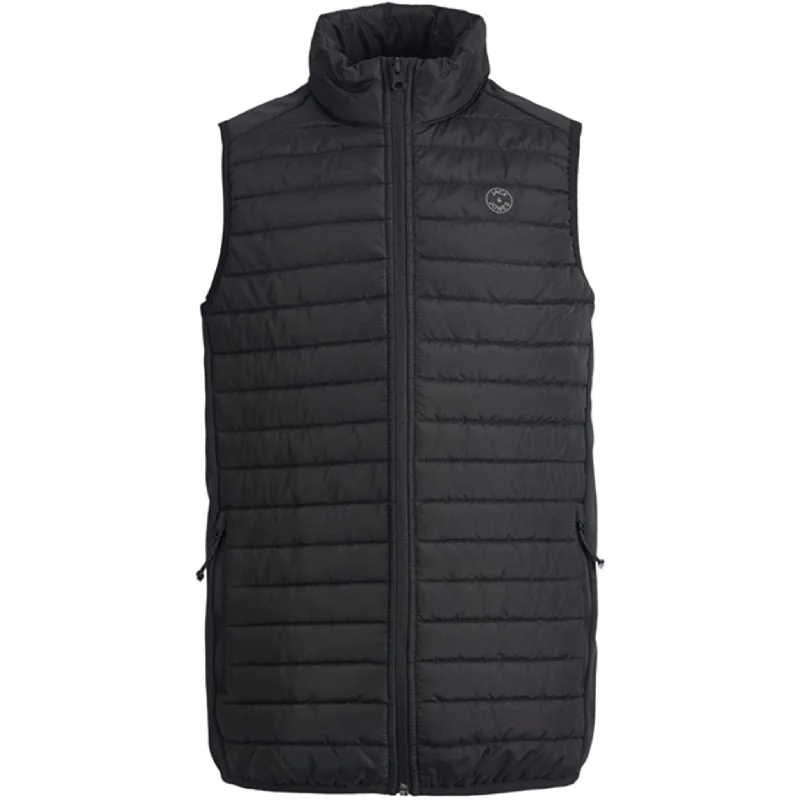 Fashionable Inner Wear Jack & Jones Junior Black Multi Quilted Vest Noos