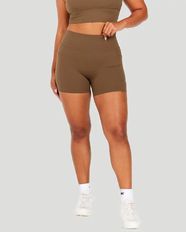 Personal Charm Aura Bonded Ascend Shorts - Cafe Latte