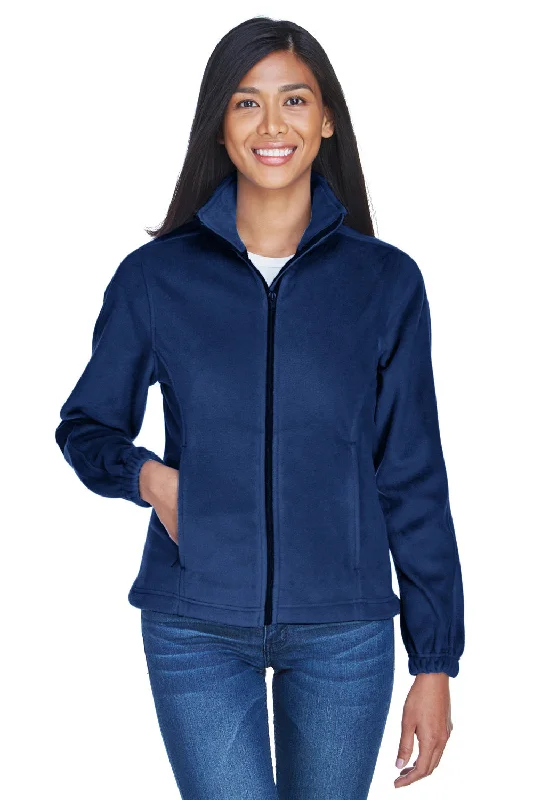 Quality Tailoring UltraClub Womens Iceberg Pill Resistant Fleece Full Zip Jacket - Navy Blue