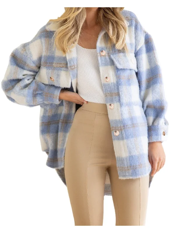 Fashion And Simplicity Warm Winter Plaid Shacket