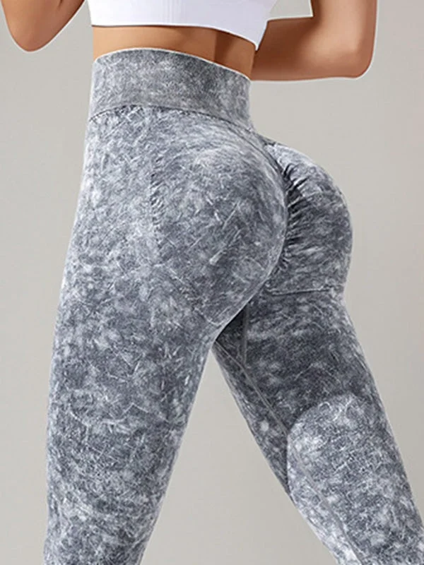 Comfortable Outfits ZASUWA Female Seamless Denim Scrunch Bum Leggings