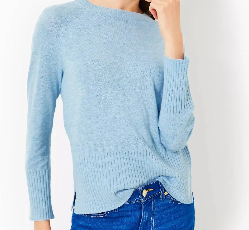 High Street Series Salima Sweater In Heathered Bonaire Blue