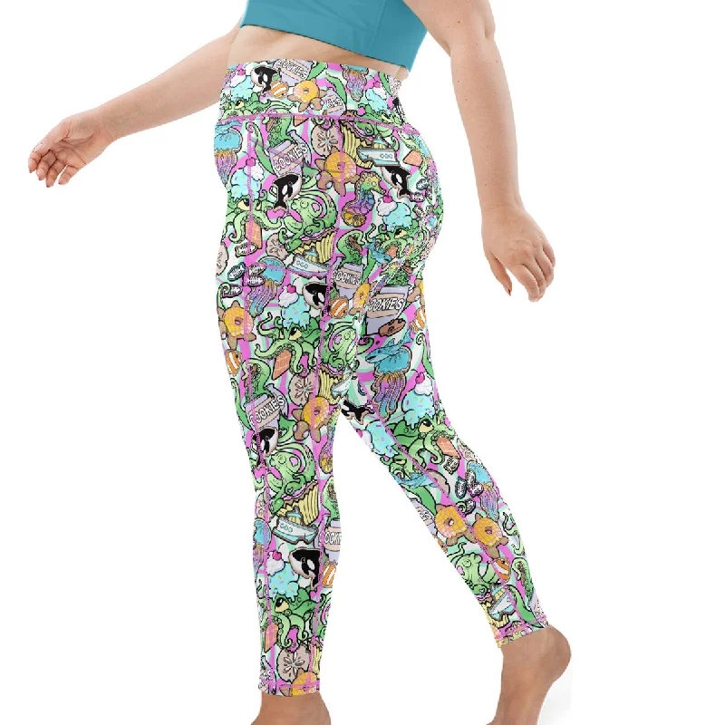 End Of The Year Plus Size Eco-Friendly Candy Octopus Contour Leggings