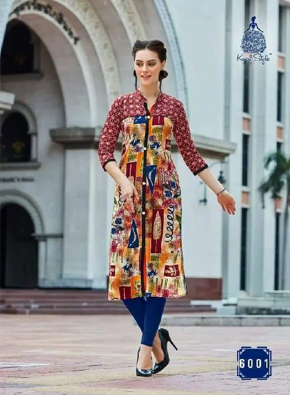 Trendy Comfort Medium Size Maroon Multi Color Printed Lawn Cotton Kurti with Leggings