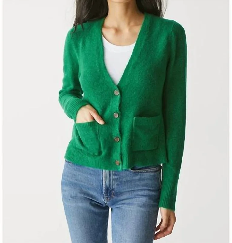 Design Trend Iggy Cardigan With Patch Pockets In Beetle