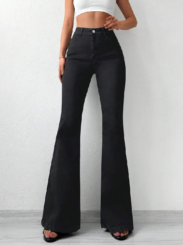 Personal Design Black Bootcut Flare High Waist Jeans