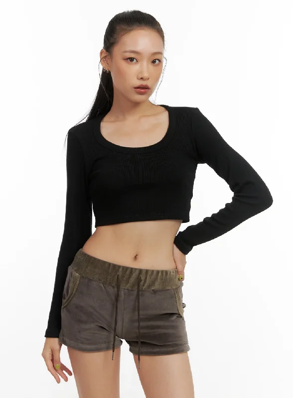 Fashion Concept Slim-Fit Solid Crop Tee CO424