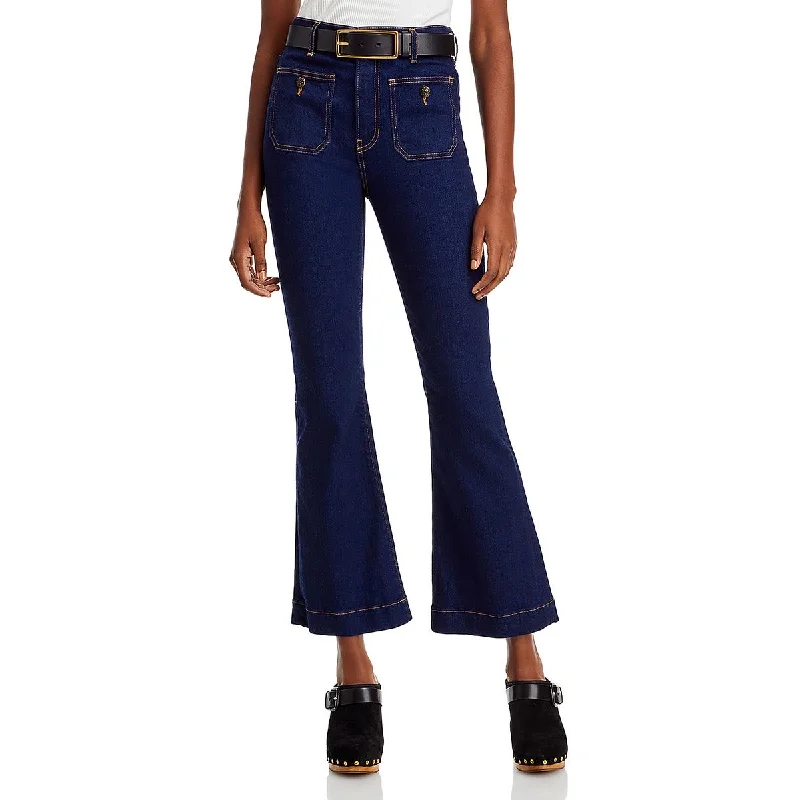 New Design Veronica Beard Womens Carson Denim Flare Ankle Jeans