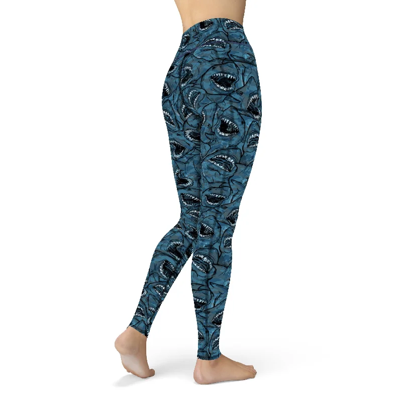 High Street Design Eco-Friendly Shark Camo Contour Leggings