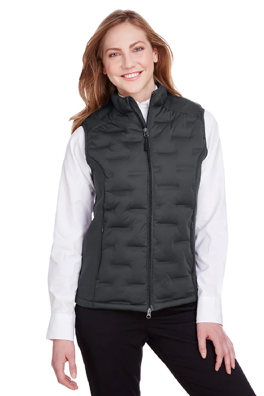 Basic Version North End Womens Pioneer Hybrid Waterproof Full Zip Vest - Carbon Grey/Black