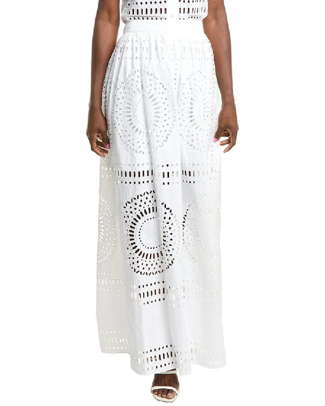 Retro Design Alberta Ferretti Eyelet Maxi Skirt