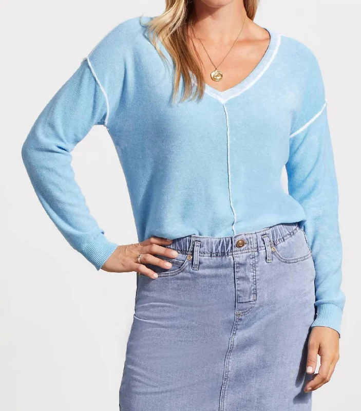 Trends Lightweight Cotton Sweater In Azure Blue