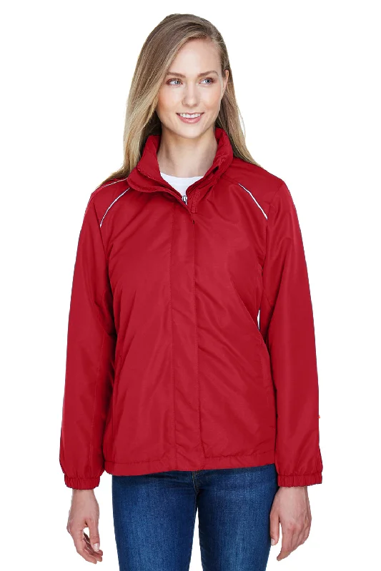 Integrated Design Core 365 Womens Profile Water Resistant Full Zip Hooded Jacket - Classic Red