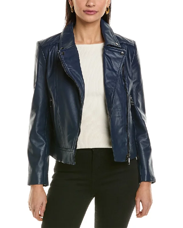 Classic Choice Ted Baker Fitted Leather Biker Jacket