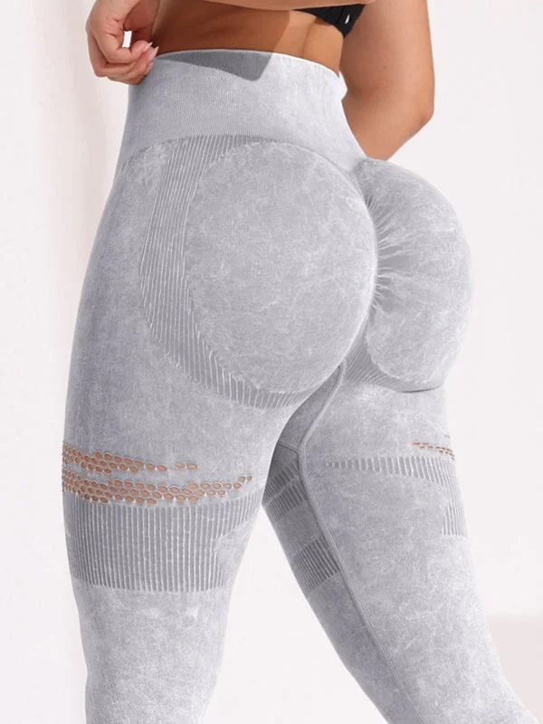 Fashionable And Fashionable ZASUWA Female Fishnet Denim Scrunch Bum High-rise High-waisted Leggings