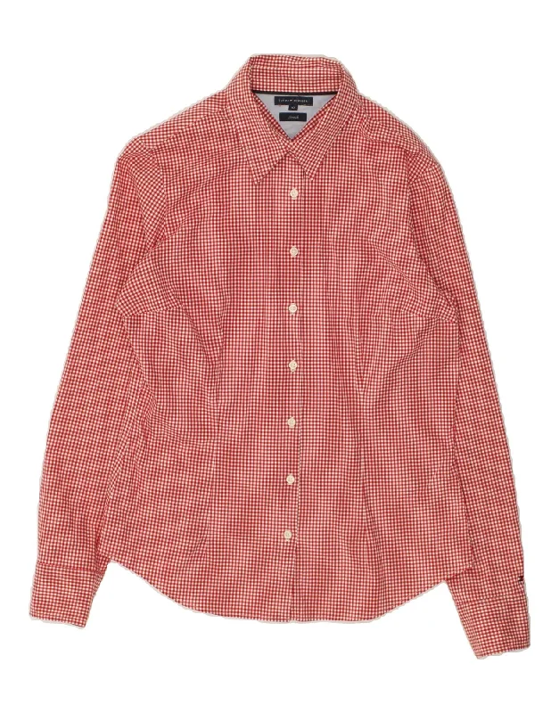 Preview New Products TOMMY HILFIGER Womens Shirt US 10 Large Red Gingham Cotton