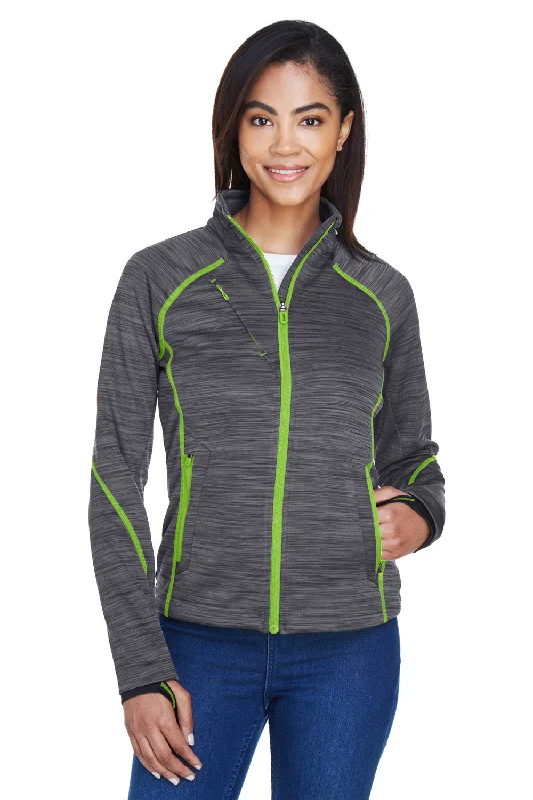 Romantic Temperament North End Womens Sport Red Flux Full Zip Jacket - Carbon Grey/Acid Green