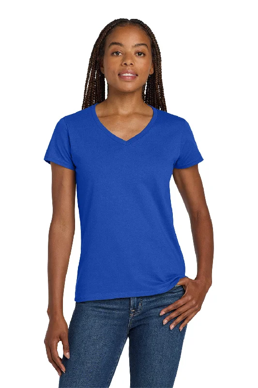 Sports Trend Gildan Womens Short Sleeve V-Neck T-Shirt - Royal Blue