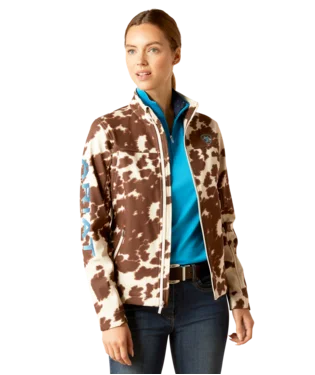 Fashionable Items Ariat Ladies Team Softshell Cow Print Jacket