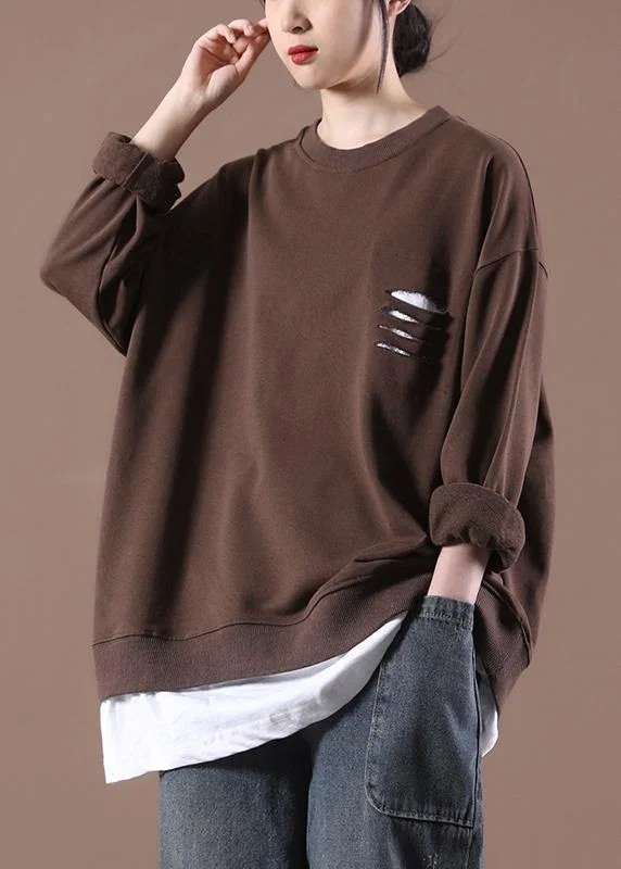 Quality Tailoring Street Chocolate Hole Pullover Streetwear