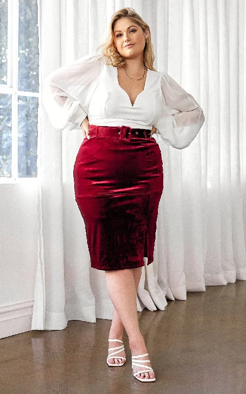 European Plan Gateau Skirt - Burgundy