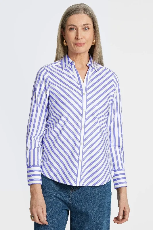 High-end Design Mary Essential Stretch No Iron Stripe Shirt