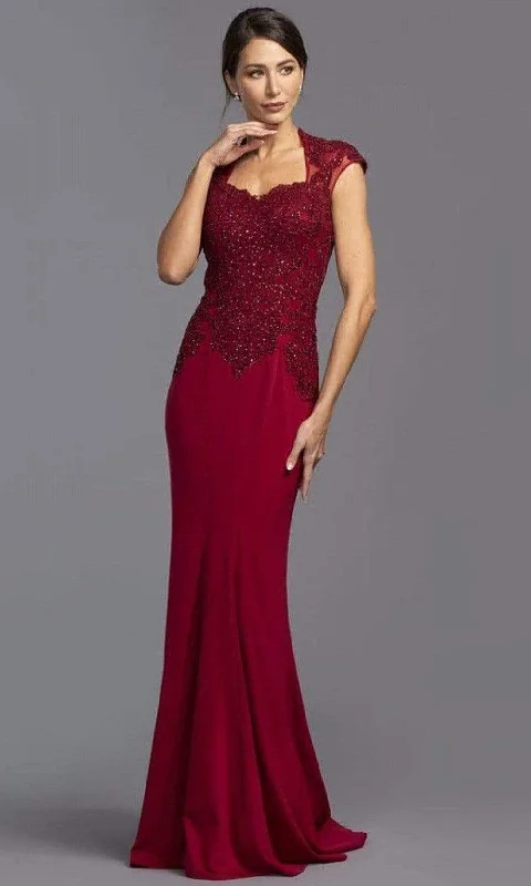 Unique Fashion Trevi Collection - L2220 Cap Sleeves, Sweetheart Evening Dress