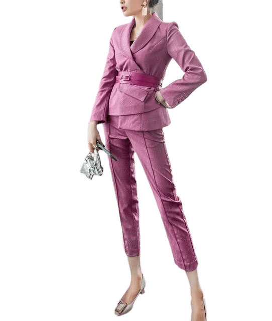 British Style Irregular Blazer Women Pantsuit