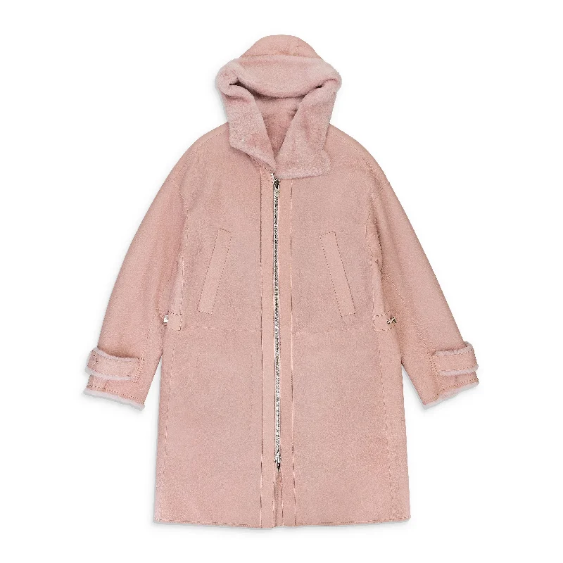 Goddess Outfit DOUBLE-SIDED SHEEPSKIN PINK COAT