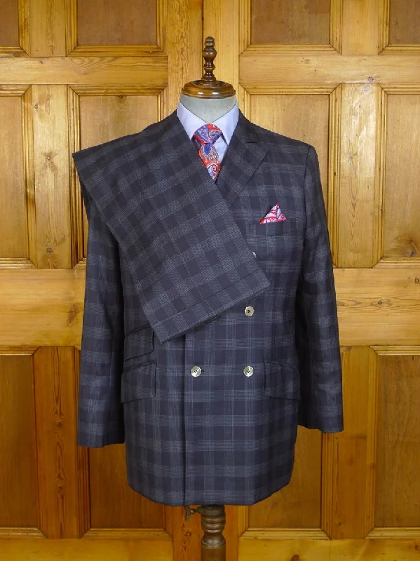 High-end Fashion 24/0528 nick tentis soho savile row blue / red glen check d/b worsted suit 40 regular